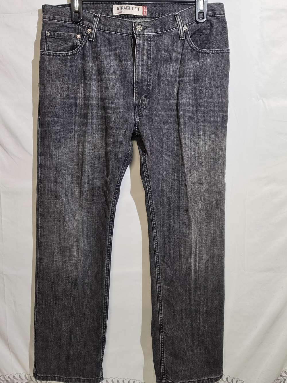 Levi's 505 Regular Fit Straight Leg Jeans - "House Cat" Black Wash (36x30)